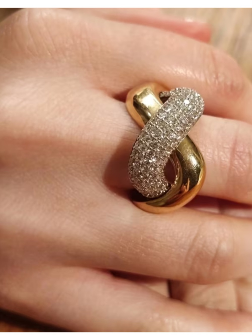 Affordable Fashion Finds Gold and Silver Pavé Twist Ring